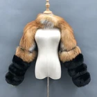 Hot Sale Warm Winter Custom Fluffy Real Fox fur sleeves