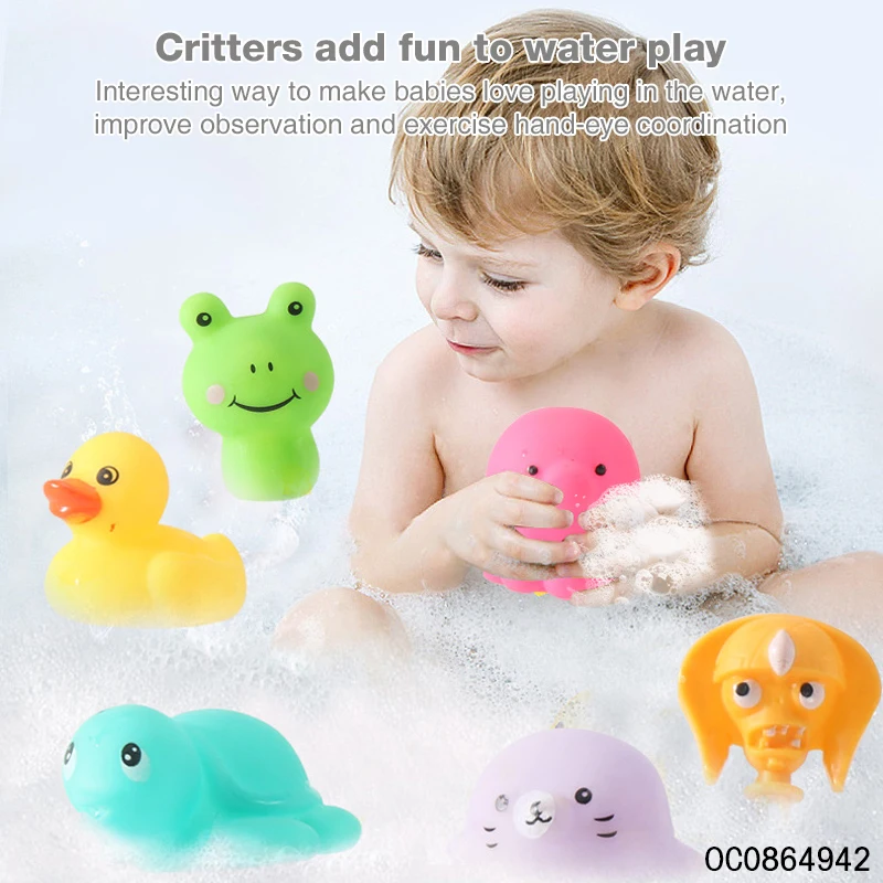 Animal silicone water table shower bath tub toy track for baby child eco friendly