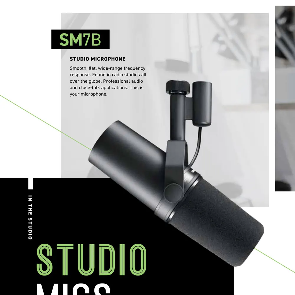 Sm7b Selectable Frequency Response Recording Podcasting Cardioid Studio ...