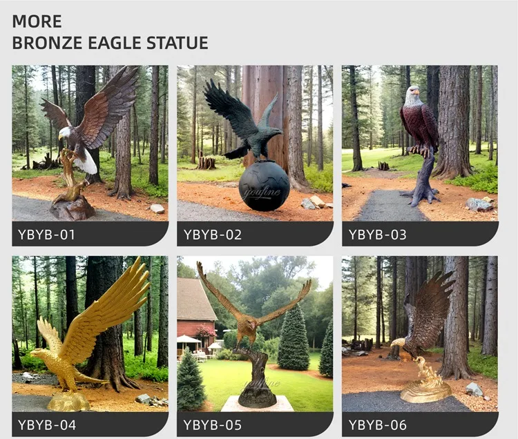 Bronze Eagle Sculpture Statue  