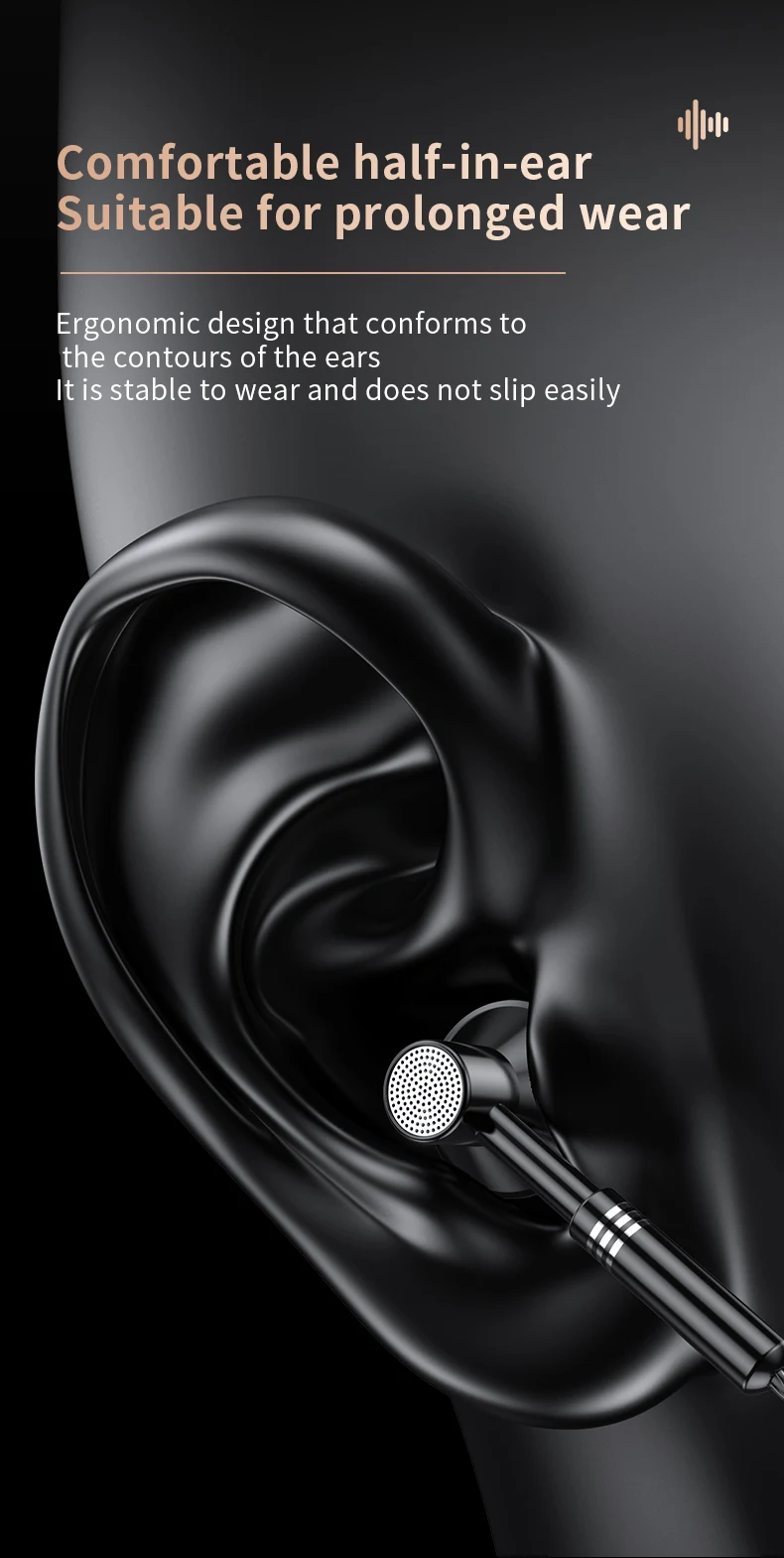 High Quality Type C Wired Earphones Bass in Ear Headphone Sports Earbuds With Mic Type C Wired Earphone