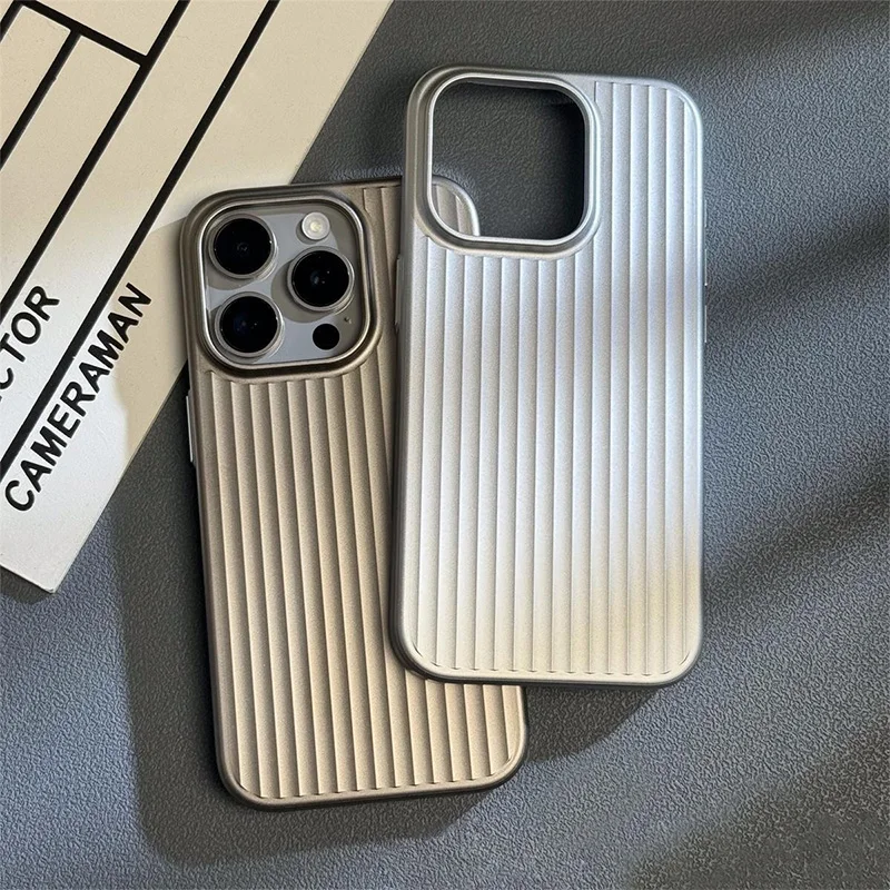 Luxury Luggage Style Matte Phone Case For iPhone 15 Pro Max 14 13 Shockproof Mobile Cover