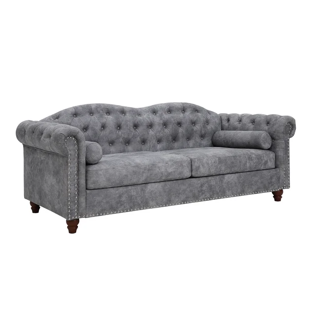 Free shipping Traditional Living Room Upholstered Sofa with hightech Fabric Surface