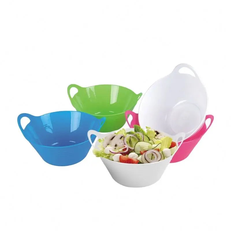 Food grade Plastic Salad  Bowl  Mixing Bowl Plastic Bowl with Handle 4700ML