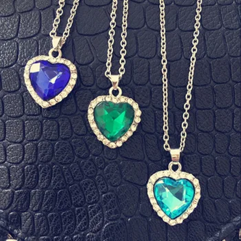 Best Selling Wholesale Titanic Heart of Ocean blue heart love forever pendant Necklace