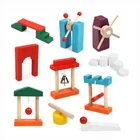 Domino Dominos Wooden Domino Blocks Accessories Rainbow Dominos Stacking Train Montessori Educational Wood Toys For Children