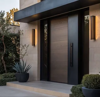 Luxury Design External Pivot Entrance Door Aluminium Front Door Aluminum Anti-Theft Door for Residential