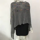 Elegant Scarf Elegant Winter Women Jersey Poncho Shawl Fringe Tassel Scarf Shawl