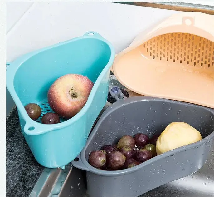 Factory Outlet Kitchen Sink Drain Basket Filter Basket for Fruit Vegetables Plastic Sponge Holder