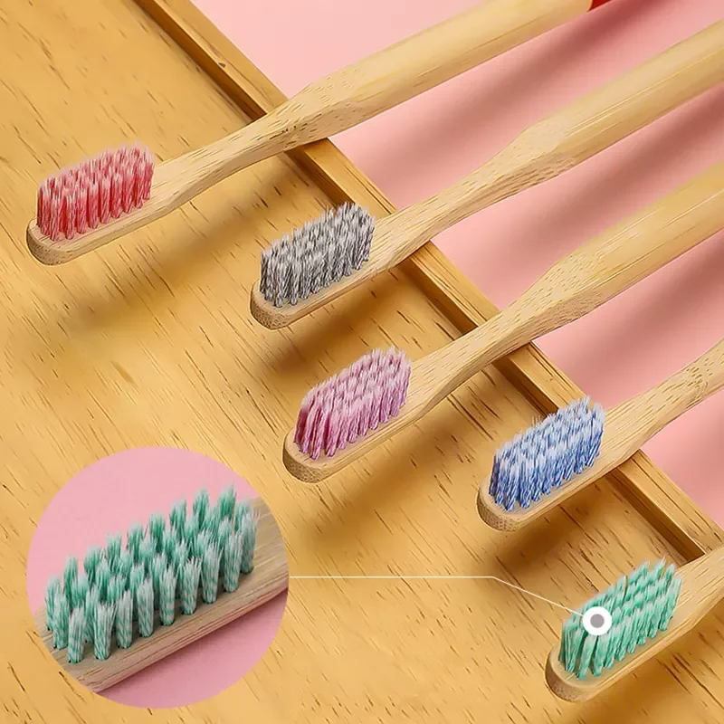 Household Natural Spiral Charcoal Bristle Bamboo Toothbrush Eco-friendly Waterproof Bottom Painting Toothbrush