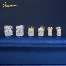 GRA Gertificate 925 Sterling Silver VVS D Moissanite Radiant Cut Diamond Men Women Custom Fine Moissanite Jewelry Stud Earrings