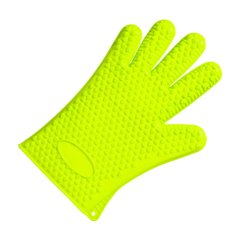 Heat Resistant Printed Silicone Oven Mitts & BBQ Gloves with Fingers Dishwasher Safe for Cooking & Baking details
