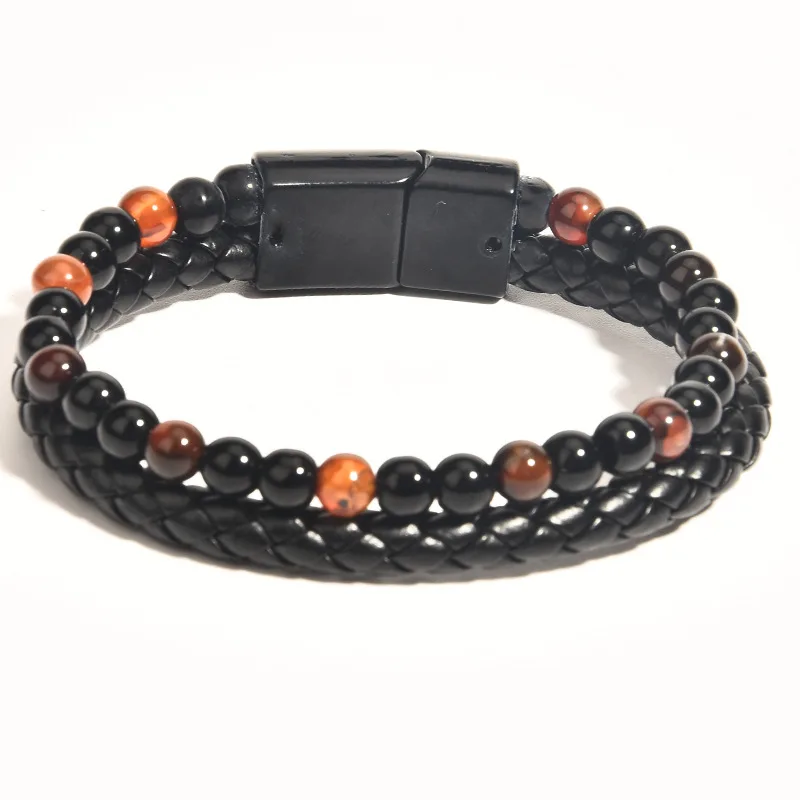 Healing Stone Agate Leather Bracelet