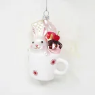 2021 Factory Wholesale Handmade Glass Christmas Tree Decoration Rabbit With Food