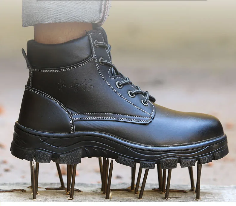 Long Rubber Metal Toe Boots Shoes 