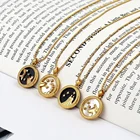 Shell Fashion Shell Necklace Women Zircon Inlay Gold Plated Horoscope Necklace Astrology Zodiac Necklace