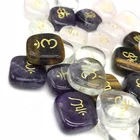 Powder 7 Chakras Powder Crystal Tiger Eye Stone Amethyst White Reiki Symbol Crystal 7 Chakras Energy Healing Stone