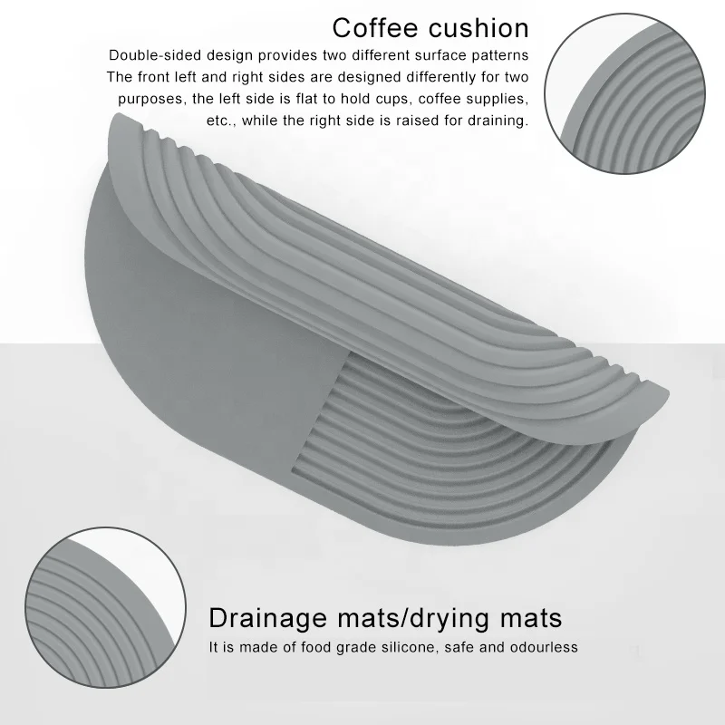 Food-grade Silicone Large Coffee Mat Multi-purpose Drying Mat and Tamping Mat