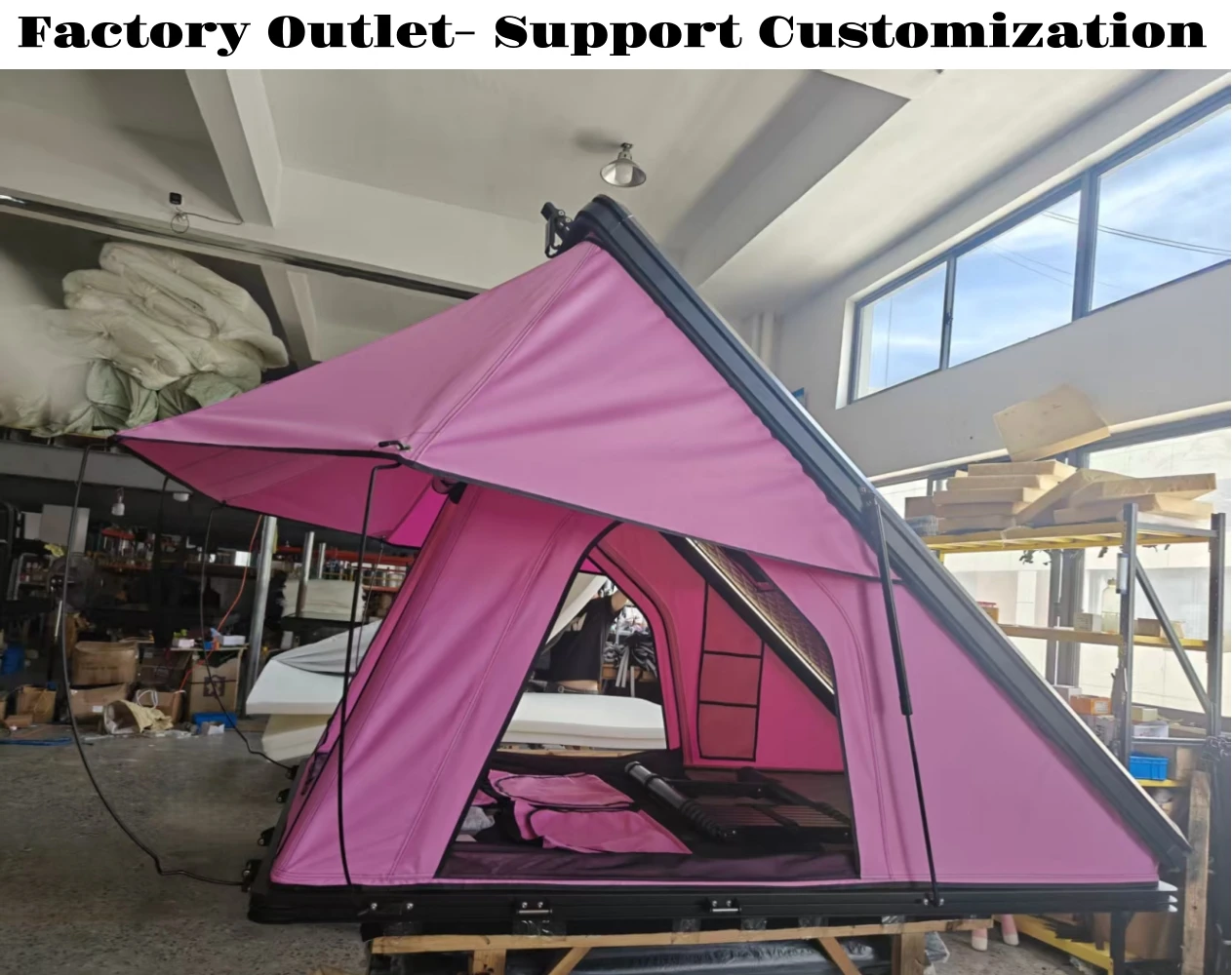 2.1M 320g Polyester Cotton 210*132cm Aluminum Hard Shell Roof Top Tent for Offroad Camping
