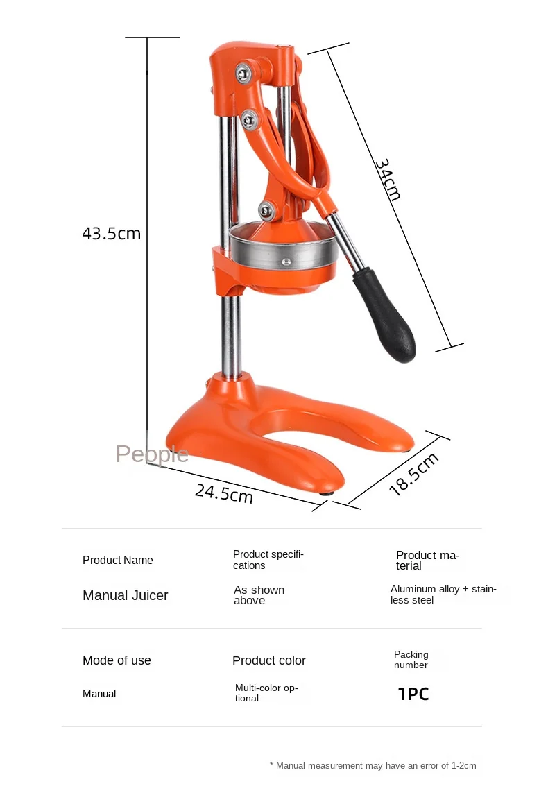 Food Fruit Extractor Citrus Orange Lemon Squeezer Stainless Steel Multifunctional Manual Juicer Machine
