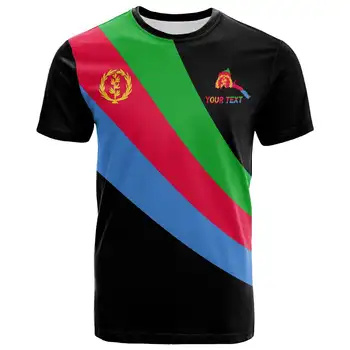 Personalized Eritrean Special Flag Oversized Tshirt Unisex Black White Men's Plain T-shirts Crewneck Transfer Printing T-shirt