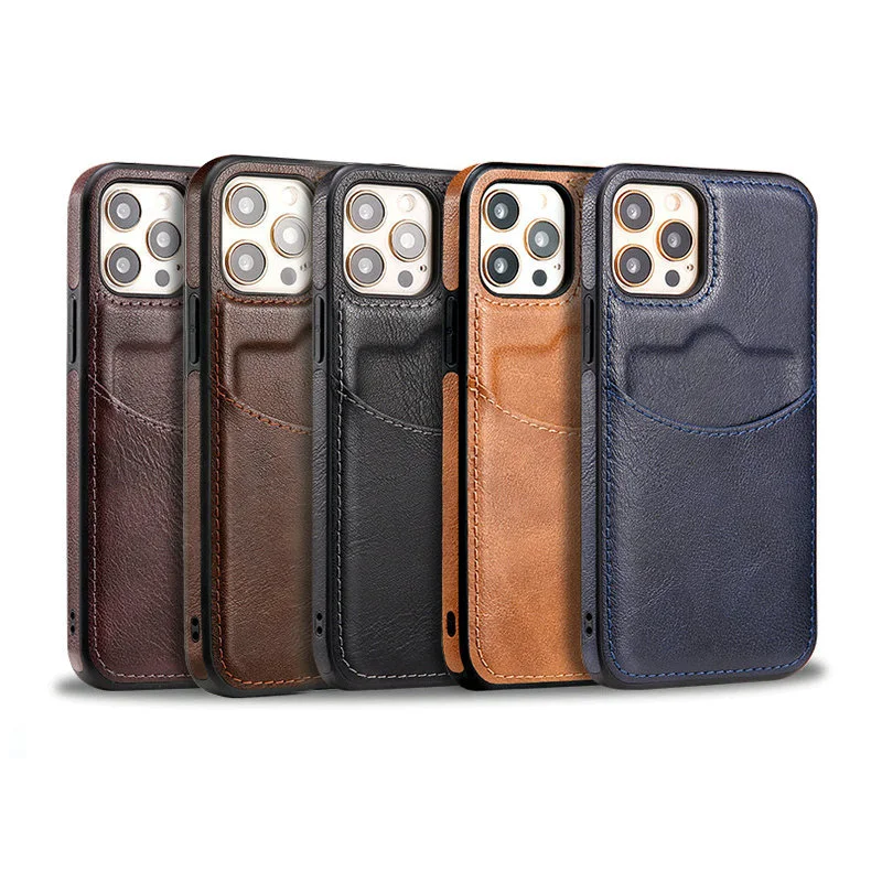 Luxury PU Leather Phone Case Card Holder Back Cover Protective Mobile Cover For iPhone 15 Pro Max 14 13 12 11 Samsung S24 S23