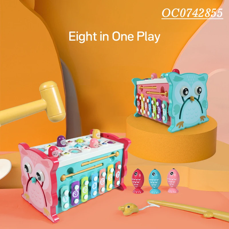 Whack-a-mole fishing xylophone sensory montessori baby activity cube educational toys