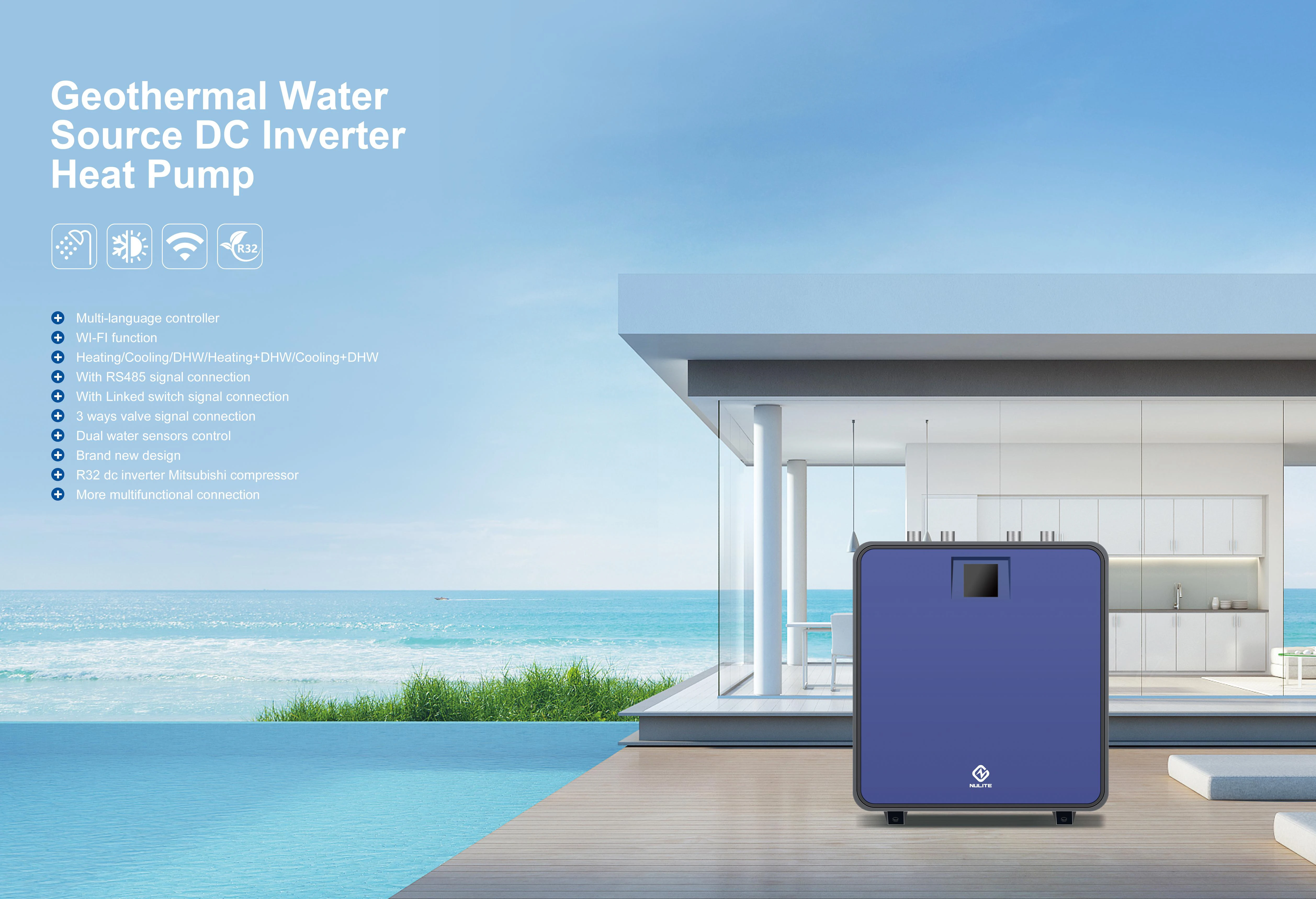 Water Source Heat Pump, NULITE, R32, GSHP, 16KW - detail 6
