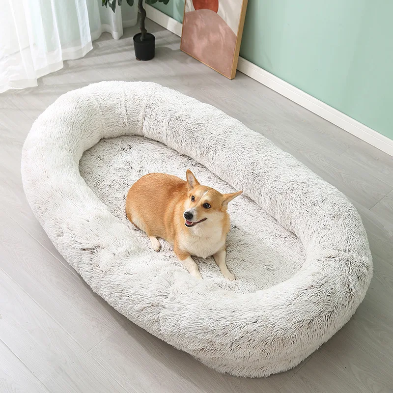 product popular human dog bed for adults giant dog bed with removable washable cover faux fur human size dog bed-58