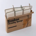 Natural High Quality Eco Friendly Natural Bamboo Fiber Cleaning Kitchen Sponge Scrubber For Dish
