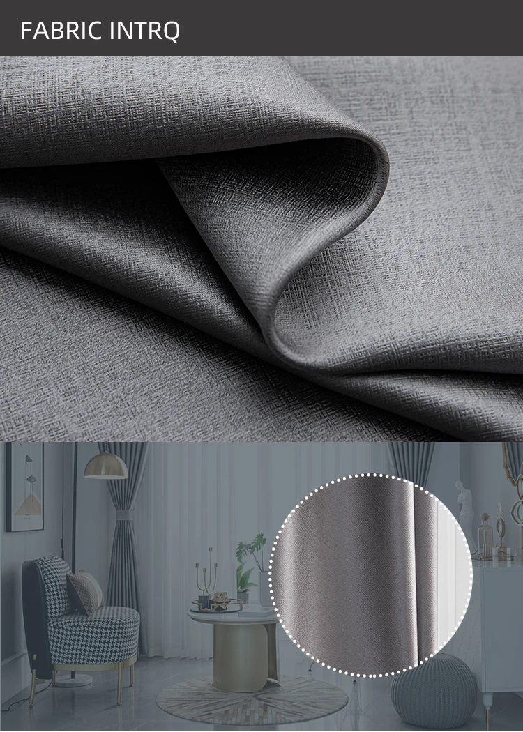 Room Darkening Grey Curtain, Polyester, Grommet - detail 10