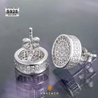 Stud Earring Wholesale 18k White Gold Plated 925 Sterling Silver Iced Out Round Diamond Stud Earrings