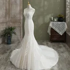 Gowns Vestido De Noiva Customized Simple Style Satin Embroidery Bridal Gowns Brides Mermaid Wedding Dress