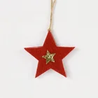 Star Craft Supplies Handmade DIY Kids Christmas Red Star Shaped Decoration Christmas Hanging Ornaments