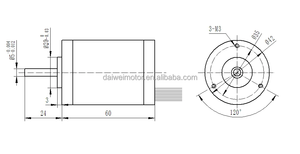 Dc Brushless Motors, 42mm, 24v, BLDC, 9W-65W - detail 2