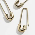 Clip Earrings Creative Jewelry Paper Clip Earrings Metal Gold-plated Pin Earrings Rose Gold Jewelry