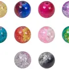 200Pcs 10 Colors Handcrafted Crackle Beads Crystal Beads For Jewelry Making