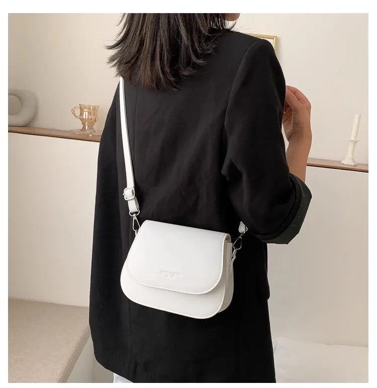 2023 Women Small Sweet Single Shoulder Bags PU Leather Sweet Simple Handbag New Fashion Strap Girls Casual Bag