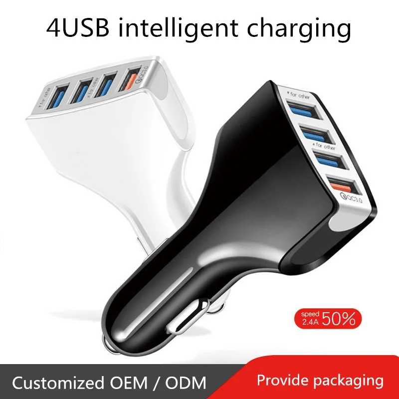 Universal Fast Charging 4 Port Usb Car Charger 18w 20w Quick Charging 4