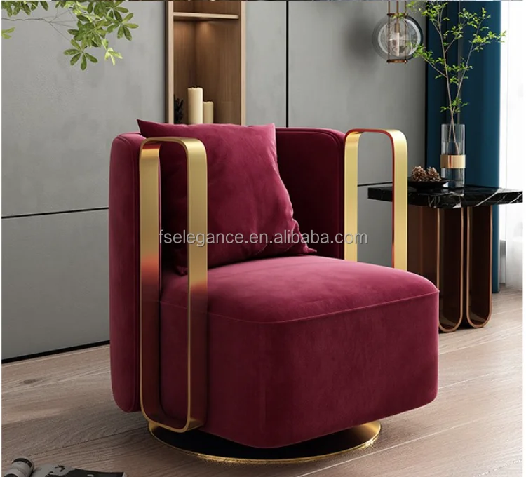 Designer home goods furniture Upholstered Dining Meeting Velvet fabric big swivel accent chairs furniture
