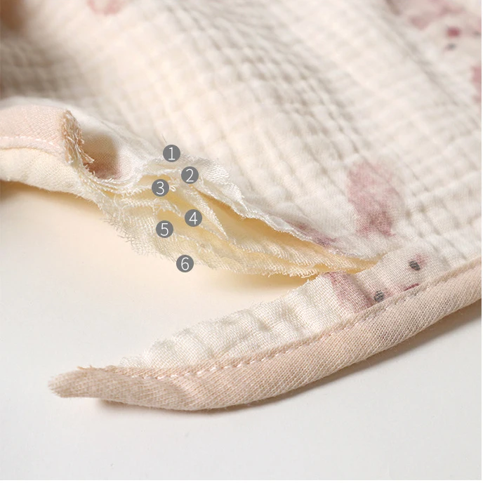 bavaglini neonato Muslin Cotton Bandana Bibs 6 Layer Gauze Absorbent Drool Bib 360 Degree Rotating Baby Coverall Collar Bib