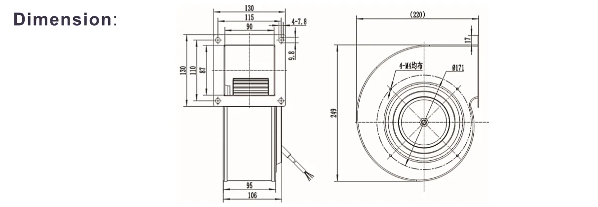 Wall Fan, 24V, Radial, Centrifugal, Steel - detail 8