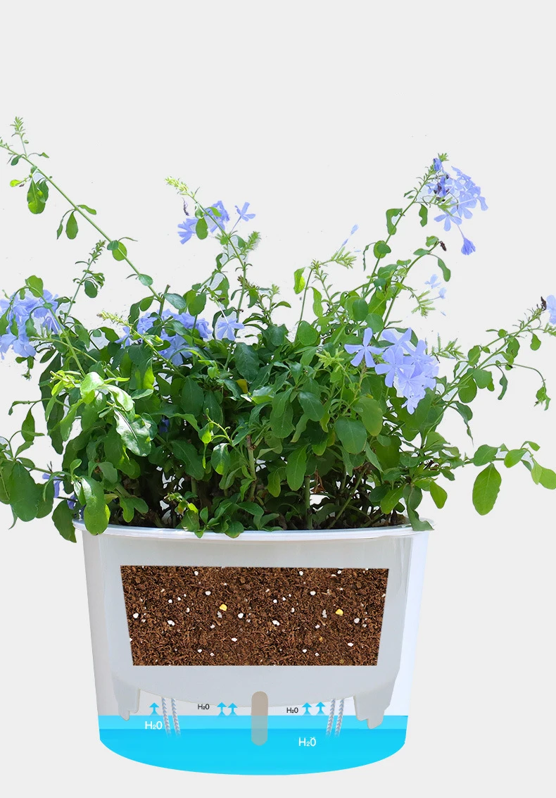 HJH303 Plastic Lazy Flower Pot Metal Rack View Water Window Nordic style Pot Iron Frame Plant Flowerpot for Flowers