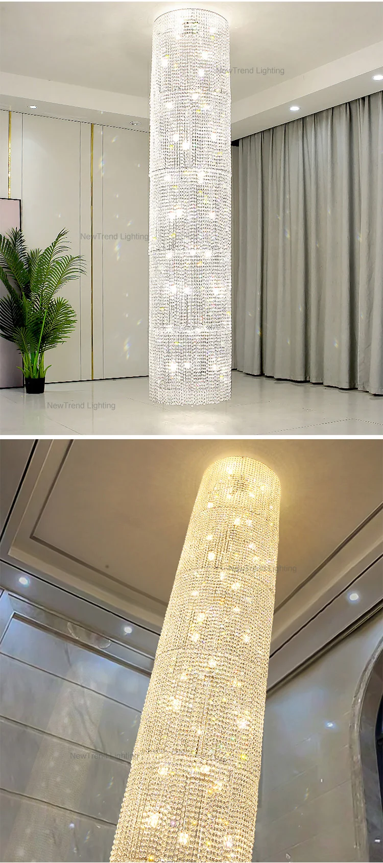CPL-117 Elegant Style Indoor Decoration Hotel Lobby Villa Staircase Custom Crystal Chandelier Light details