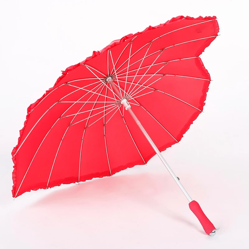 ZY136 Wholesale Advertising Gifts Umbrellas Wedding Celebration Marry Straight Red Loving Heart Umbrella