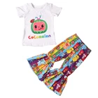 Kid Clothing Sets Fashion Summer Kid Boutique Clothing Sets Ruffles Cartoon Cocomelon Baby Clothes