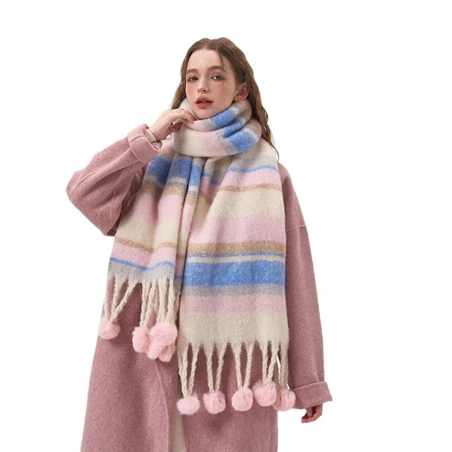 Inner Mongolia Winter Scarf Imitation Cashmere Plain Scarf for women stylish pashmina shawl