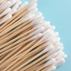 Cotton Bamboo Buds 6" 20pcs Single Head High Quality 100% Pure Cotton Long Medical Bamboo Buds