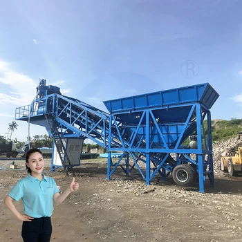 60m3 Portable Dry Trailer Sicoma Mixer Ready Mix Small Mixing Plants Mobile Concrete Batching Plant Price Cost For Sale