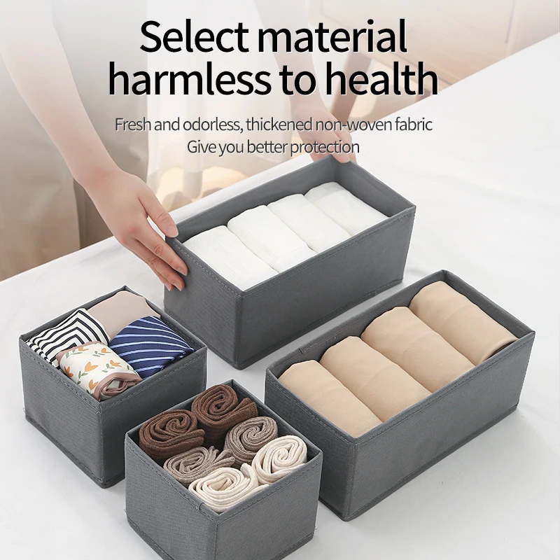 Foldable Wardrobe Organizer Clothes 6 Pcs Set Wardrobe Storage Box Washable Drawer Organizer For Clothes